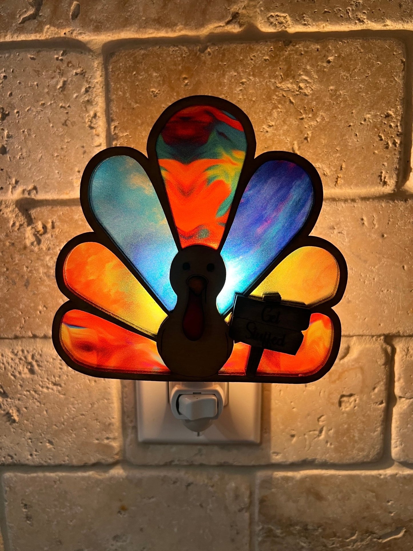 Turkey Thanksgiving Nightlight - Rustic & Handmade Fall Decor