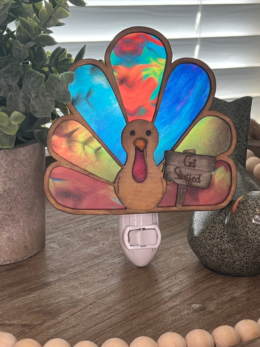 Turkey Thanksgiving Nightlight - Rustic & Handmade Fall Decor