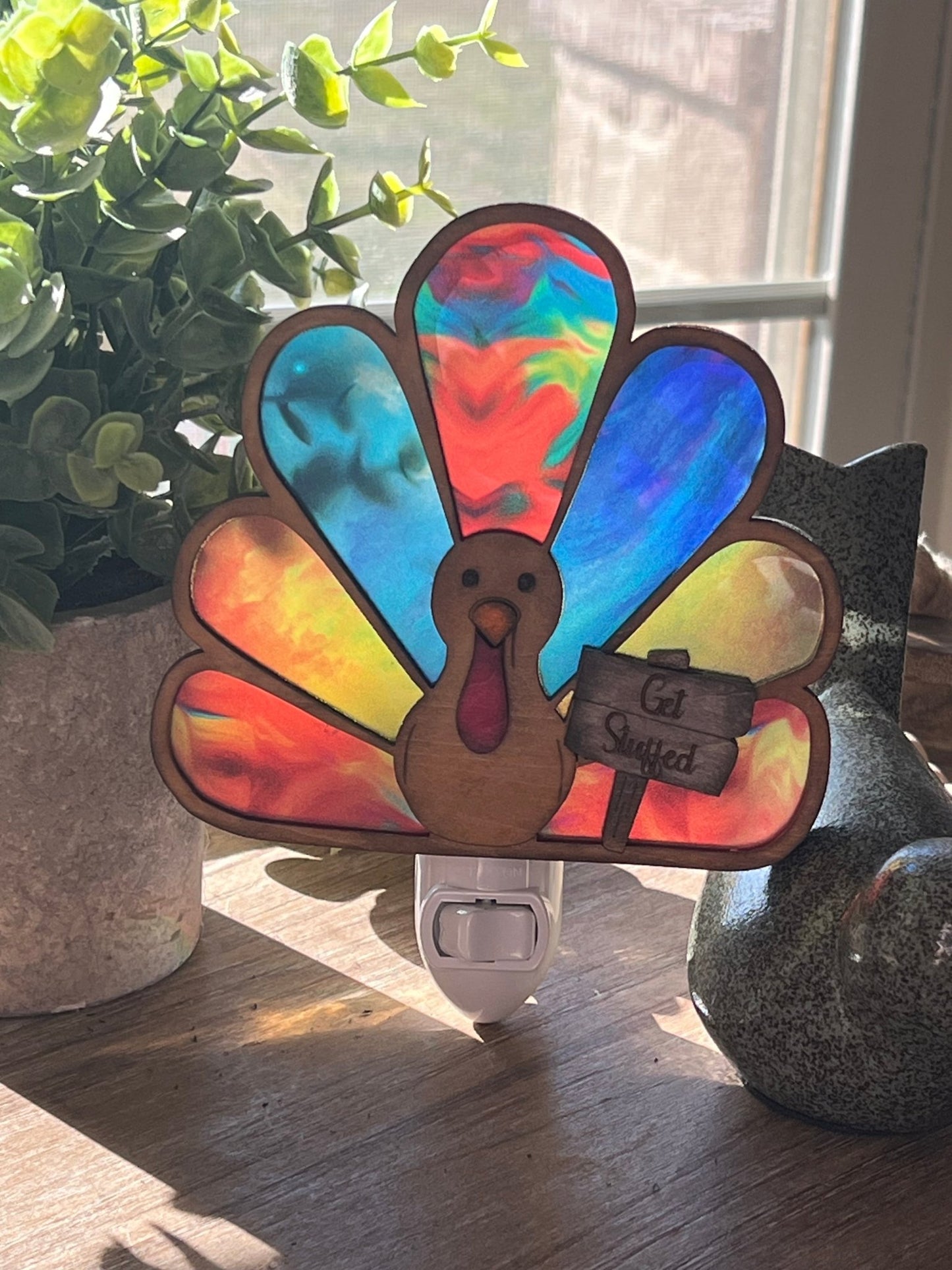 Turkey Thanksgiving Nightlight - Rustic & Handmade Fall Decor